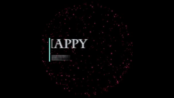 Happy Valentines Day Sign Black Background Abstract Red Energy Circle — Video