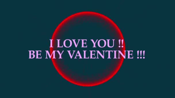 Love You Red Inscription Multi Colored Abstract Circle Valentine Love — Stockvideo