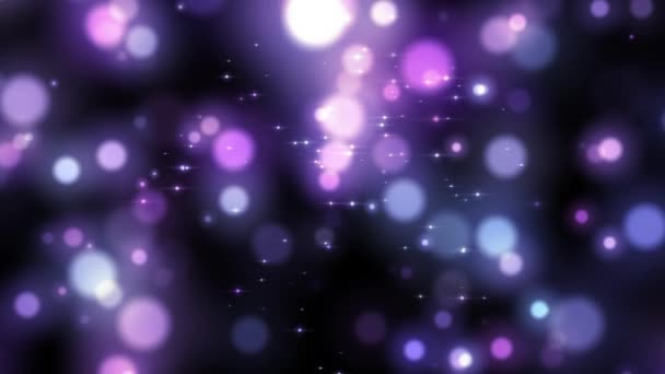 Violet Abstract Bokeh Background Sparkling Lights Effect Floating Blurry Balls — Video Stock