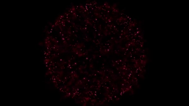 Abstract Red Energy Circle Black Background Copy Space Festive Concept — Stockvideo