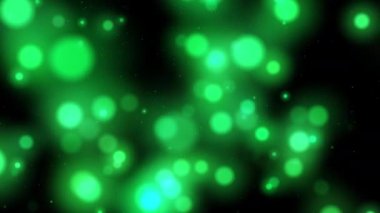 Green abstract bokeh background sparkling lights effect. LED light close up. Grain blurry noise, soft focus. Festive background for advertising, congratulations, text, mother day, Valentine, Christmas