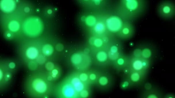 Green Abstract Bokeh Background Sparkling Lights Effect Led Light Close — Vídeo de Stock