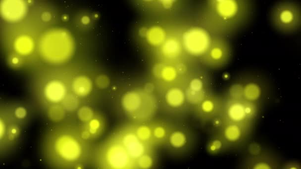Жовтий Абстрактний Фон Боке Ефект Блискучих Вогнів Світлодіодна Лампа Крупним — стокове відео