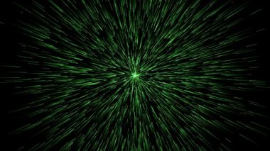 Abstract hyper Jump into Another Galaxy. Creative Cosmic Background. Speed of Light. Neon Glowing Rays in Motion. Hyper Speed Space Travel Concept. Fast Travel through Time Teleport. 3d rendering