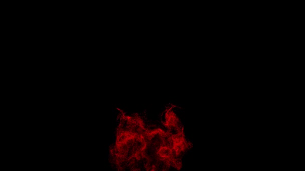 Slow Motion Red Vapor Comes Black Background Chaotic Flow Red — Video