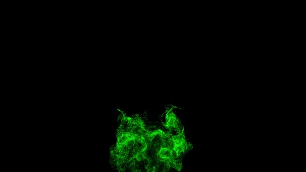 Slow Motion Green Vapor Comes Black Background Chaotic Flow Green — Stockvideo