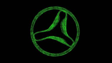 Yuvarlak soyut dekorasyon 3D kablo çerçeve hologram hareket halinde. 3 Boyutlu Güzel Hazırlama.