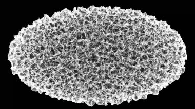 bilim kurgu arka planını parlayan parçacıklar, alan derinliği ve bokeh. Parçacıklar satır ve soyut yüzey kılavuz oluşturur. 3D render.