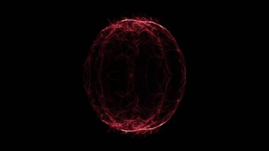 Fire red energy ball effect aura glow spin. 3d rendering.