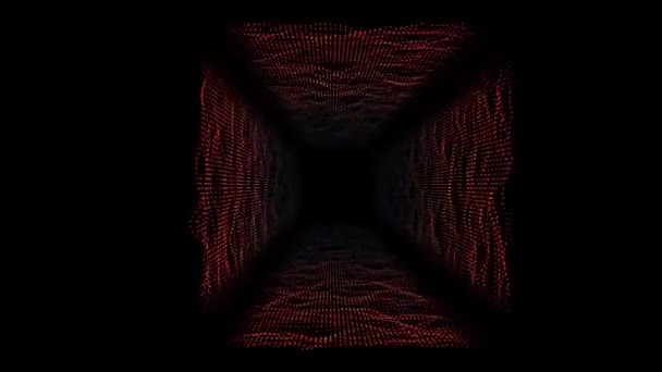 Big Data Digital Tunnel Square Futuristic Matrix Technological Related Motion — Video Stock