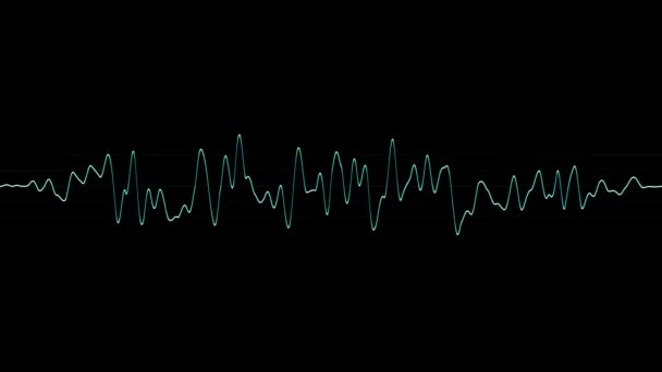 Green Heartbeat Pulse Graphic Line Black Background Cardiology Concept Pulse — Stock Video