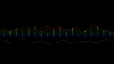 Kusursuz döngü fütüristik ses dalgası diyagramı teknoloji arka planı, müzik teknolojisi arka plan kavramı. 60 fps 3B görüntüleme.