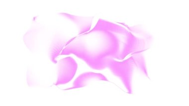 Abstract pink wave lines animation. Fluid smoke like shape constructed from polygons. 60 fps 3D rendering.