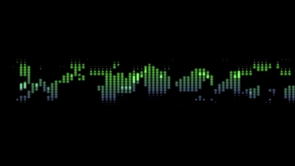 Zvuková Vlna Izolovaná Černém Pozadí Line Digital Sound Wave Equalizer — Stock video