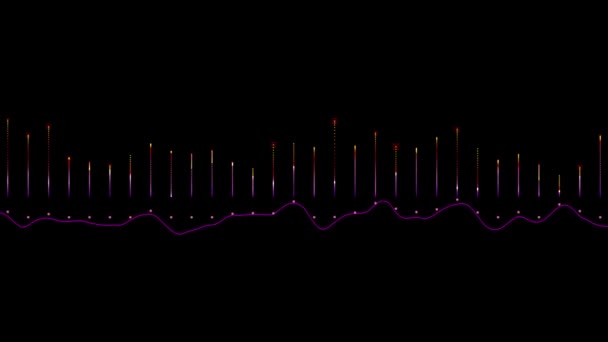 Audio Golfvorm Equalizer Donkere Achtergrond Lus Animatie Muziek Geluidsniveaus Abstracte — Stockvideo