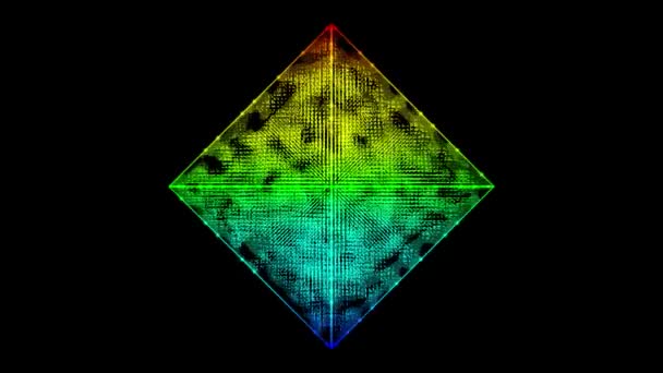 Cube Abstrait Couleur Irisée Technologie Abstraite Mouvement Arrière Plan Boucle — Video
