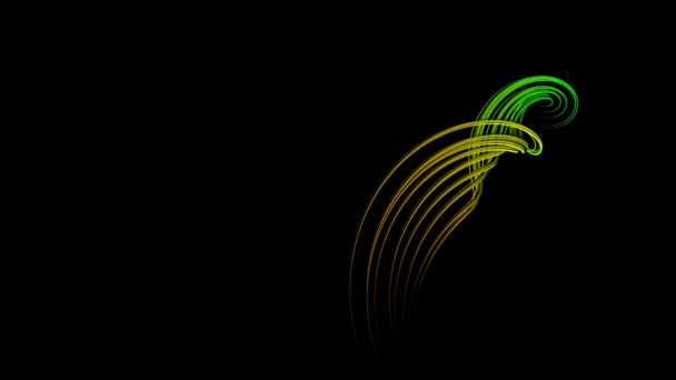 Скрученный Абстрактный Элемент Разноцветных Линий Частиц Генерируемых Компьютером Вихревой Фон — стоковое видео