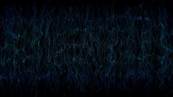Birçok Neon Işıklandırma Hattı Siyah Soyut Bilgisayar Tarafından Oluşturuldu Fps — Stok video