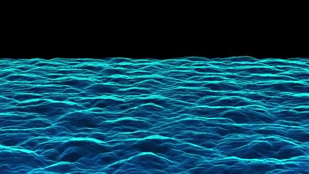 Абстрактный Геометрический Фон Цифровым Ландшафтом Волнами Рендеринг Кадров Секунду — стоковое видео