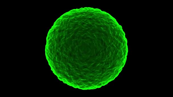 在黑色背景下分离的3D绿色病毒 Fps 3D渲染 — 图库视频影像