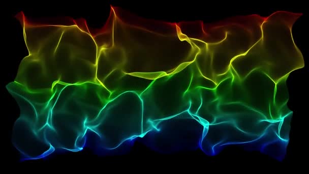 Abstrakter Blauer Und Pinkfarbener Wellenhintergrund Strömungsflüssigkeit Linien Design Element Fps — Stockvideo