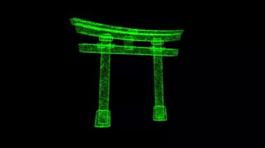 Main gate of Fushimi Inari-taisha shrine in Kyoto, Japan. 3D rendering.