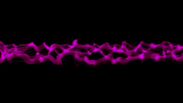 Abstract Purple Line Pink Wave Violet Band Isolated Black Background — Vídeos de Stock