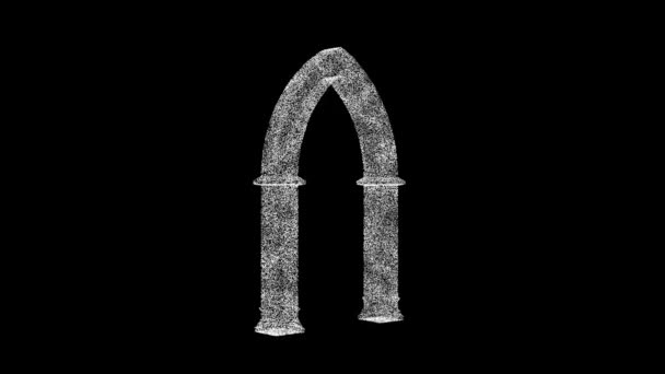 Antique Gothic Arch Rendering — Stockvideo
