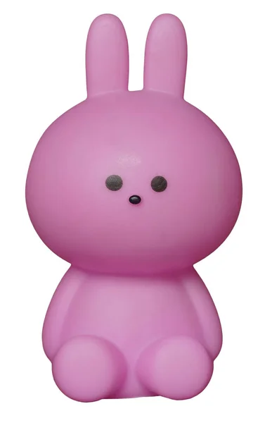 Рожевий Кролик Ізольований Святковий Великодній Кролик Білий Фон — стокове фото