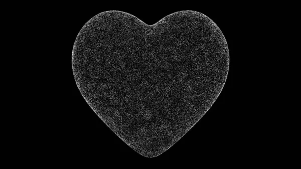 Srdce Černém Objektem Rozpuštěné Bílé Blikající Částice Obchodní Reklamní Prostředí — Stock fotografie