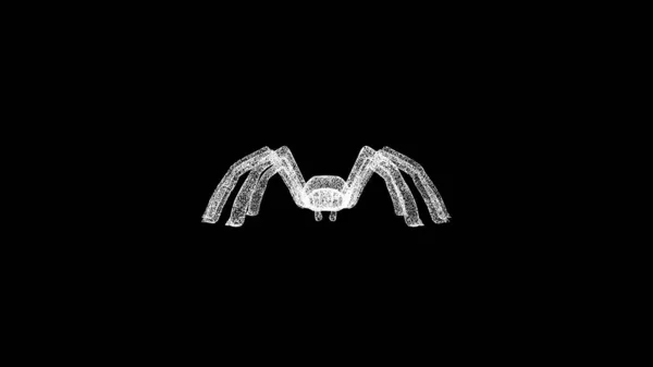 Pavouk Černém Objektem Rozpuštěné Bílé Blikající Částice Obchodní Reklamní Prostředí — Stock fotografie