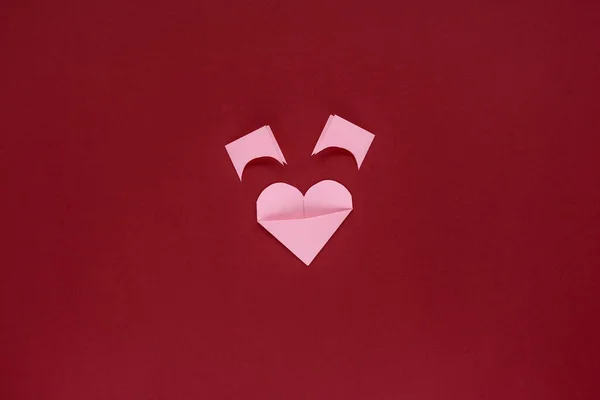 Сделать Бумажную Закладку Поздравлений Признания Любви Веселья День Святого Валентина — стоковое фото