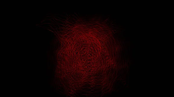 Fios Vermelhos Balançam Suavemente Forma Uma Bola Tangle Cósmico Sobre — Fotografia de Stock