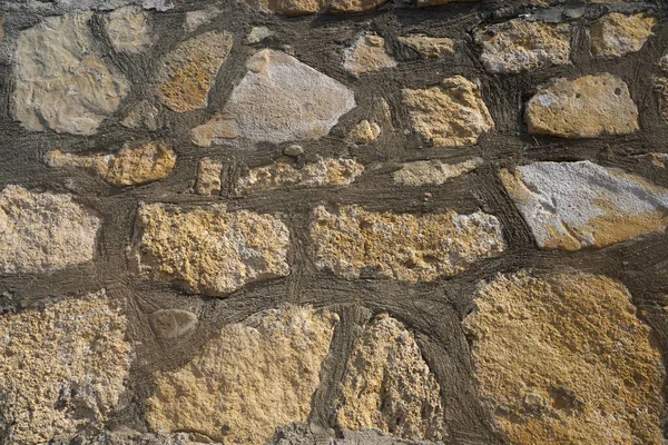 Fondo Piedra Natural Juntas Cemento Rugoso Textura Antigua Muralla — Foto de Stock