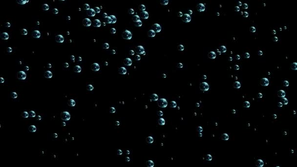 Motion Underwater Bubbles Cloud Loop Animation Backgrounds Fast Flowing Blue — Video Stock