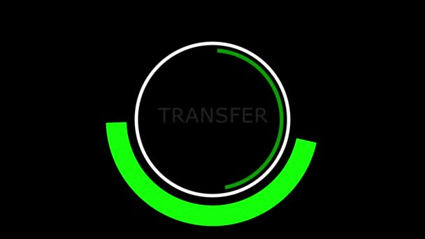 Transfer Cirkel Balk Vooruitgang Zwarte Achtergrond Met Geld Overdrachtsscherm Cirkel — Stockvideo
