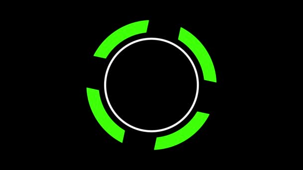 装载绿色白色圆圈 现代发光预载机 白色圆形进料杆 Fps 3D动画 — 图库视频影像