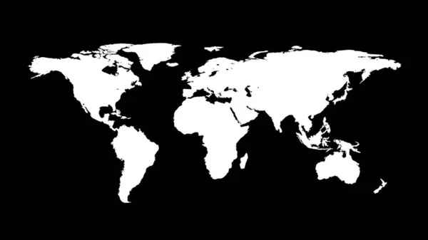 Mapa Del Mundo Mapa Del Mundo Entero Sobre Fondo Negro —  Fotos de Stock