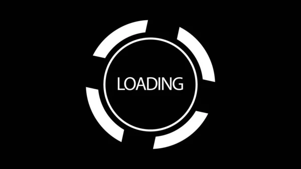 Krąg Załadunkowy Znakiem Loading Czarnym Tle Animacja — Zdjęcie stockowe