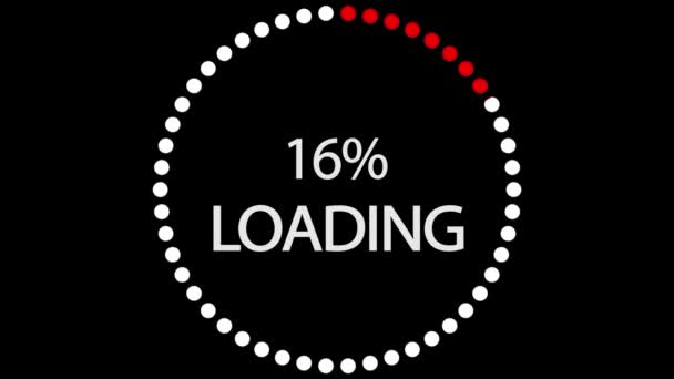 Circular Loading Indicator Red Dots Load 100 Percent Loading Circle — Stock Video