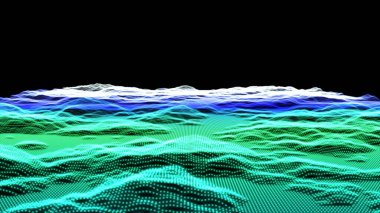 Abstract wireframe landscape background. Cyberspace grid. 3d technology wireframe. Digital wireframe landscape for presentations. 3D rendering.