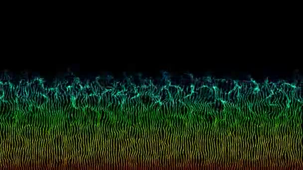 Linee Oscillazione Cosmica Alghe Futuristiche Multicolori Subacquee Astratto Ondulato Erba — Video Stock