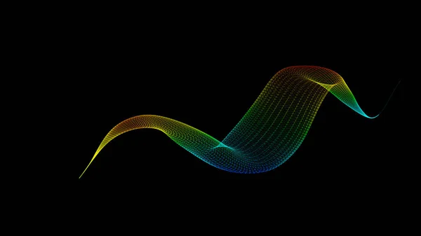 多色の線や粒子から抽象的な要素をねじれ コンピュータが生成されます 渦の背景 3Dレンダリング — ストック写真