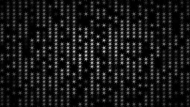 Weiße Sterne Blinken Auf Schwarzem Hintergrund Abstrakter Festlicher Hintergrund Für — Stockvideo