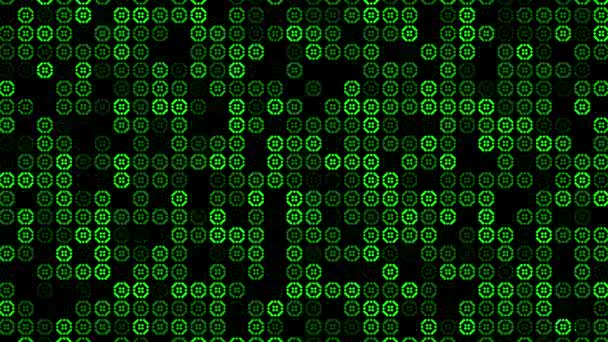 Groen Bloemenpatroon Knipperend Een Zwarte Achtergrond Abstracte Feestelijke Achtergrond Voor — Stockvideo