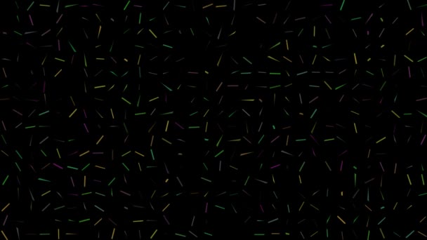 黒の背景に多色の点滅棒 おめでとう テキストの要約お祝いの背景 カラフルな創造的なフラットダイナミック形状アニメーション ビジネス 60Fps 3Dレンダリング — ストック動画