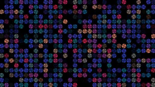 Barvené Blikající Půlkruhy Černém Pozadí Abstraktní Slavnostní Zázemí Pro Reklamu — Stock video