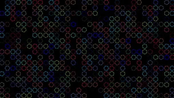 Έγχρωμο Αναβοσβήνει Hexagons Μαύρο Φόντο Αφηρημένο Εορταστικό Υπόβαθρο Για Διαφήμιση — Αρχείο Βίντεο