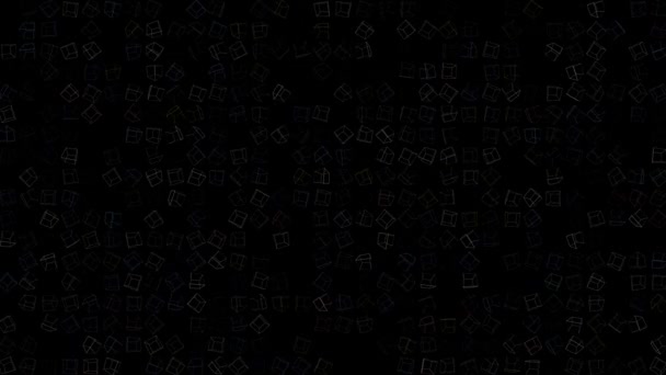 Colored Flashing Rotating Cubes Black Abstract Festive Background Advertising Congratulations — Stock Video