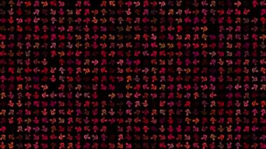 Siyah bg üzerinde renk yanıp sönen sessizlik simgesi. Reklam için soyut şenlik arka planı, tebrikler, mesaj. Renkli yaratıcı düz dinamik şekiller animasyon yaratır. İş banyosu. 60 fps 3B görüntüleyici.